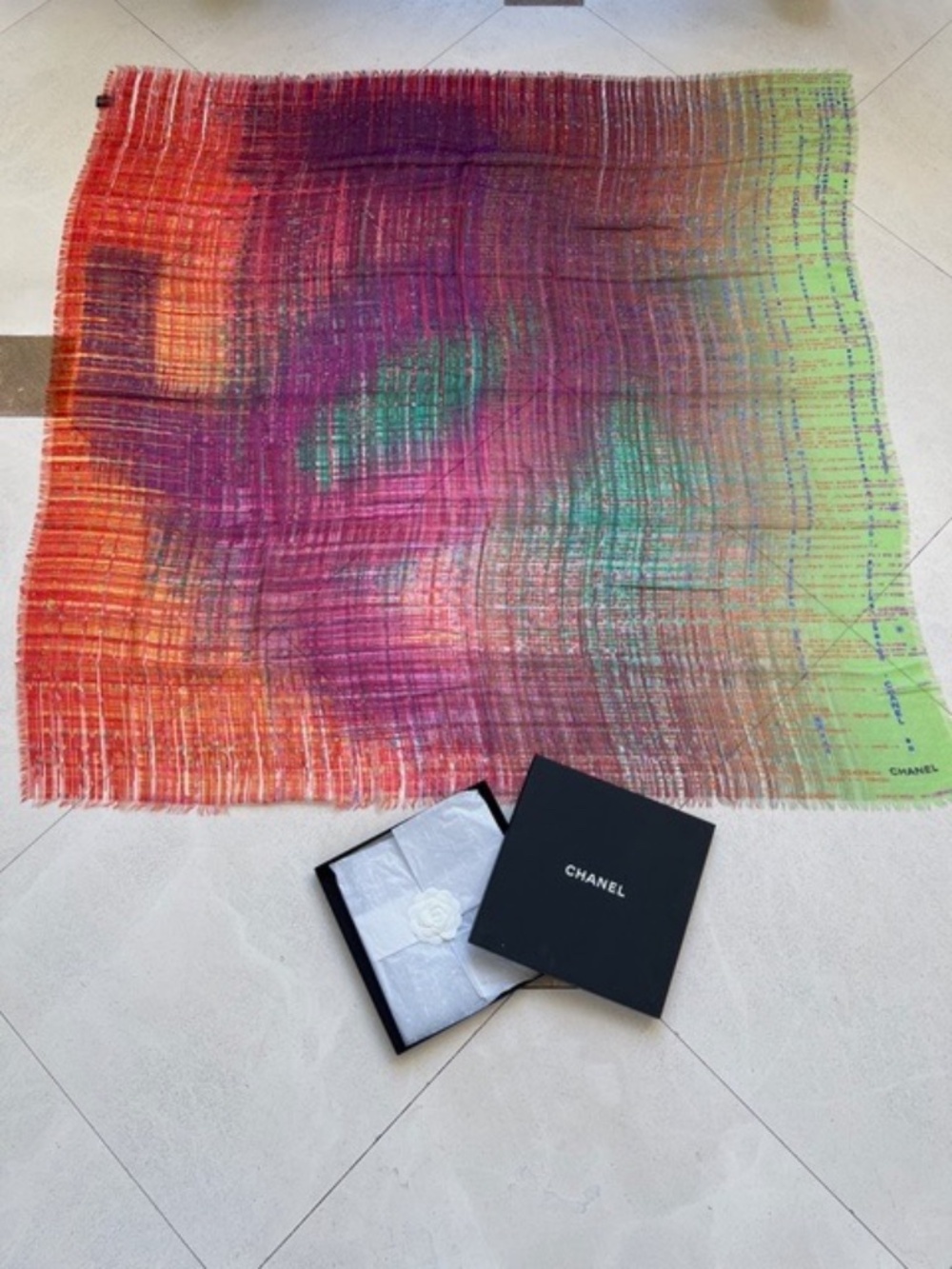 CHANEL Multi-colored Scarf / Wrap / Shawl (still in box)